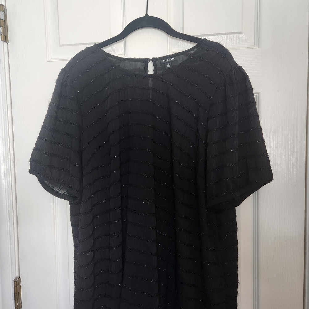 Torrid Black Textured Top